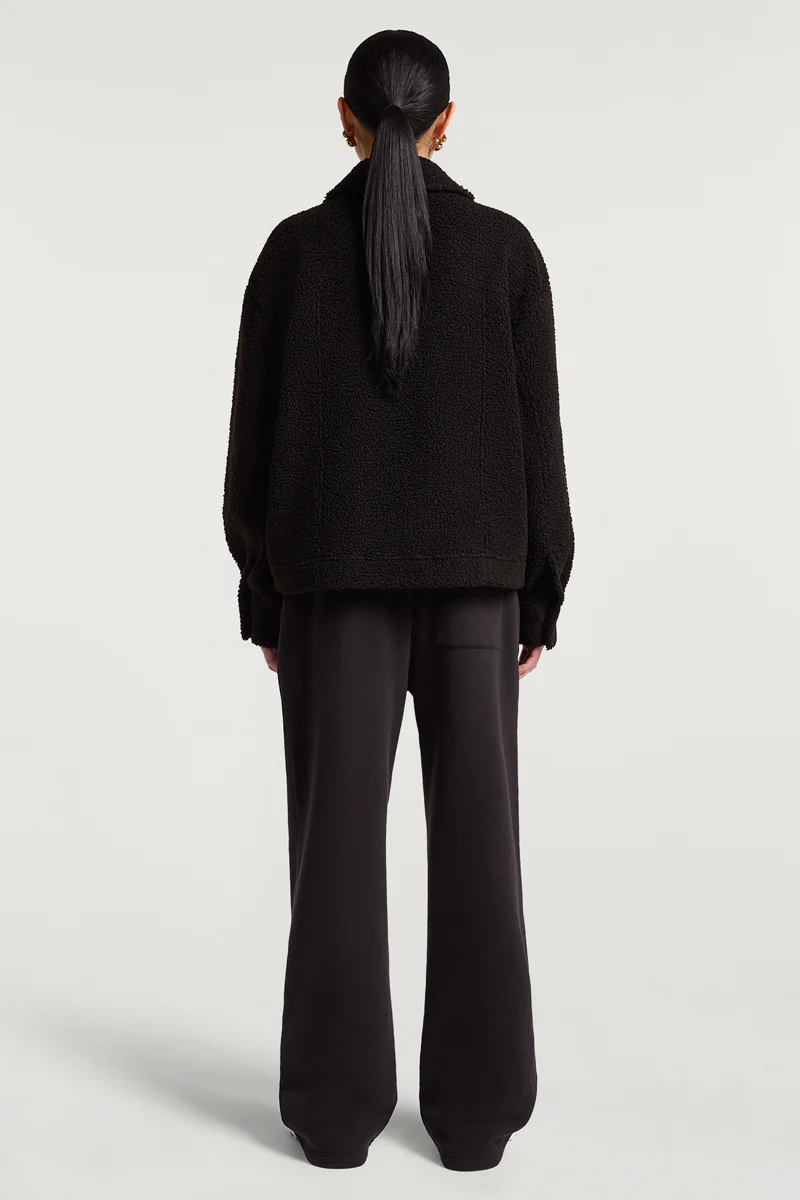 ARDEN Fleece Overshirt Black - Image 2