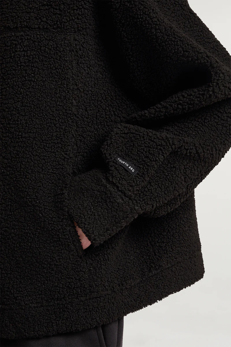 ARDEN Fleece Overshirt Black - Image 3