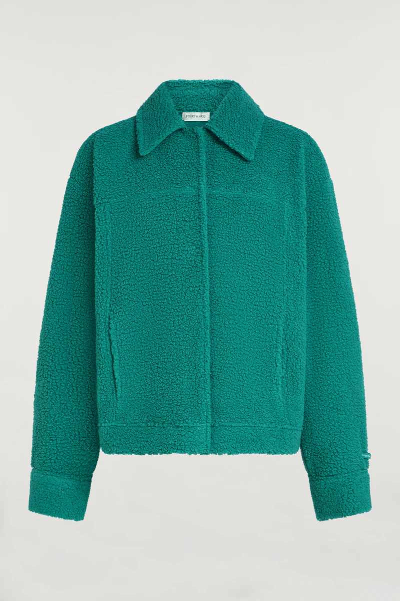ARDEN Fleece Overshirt Teal Tide - Image 5