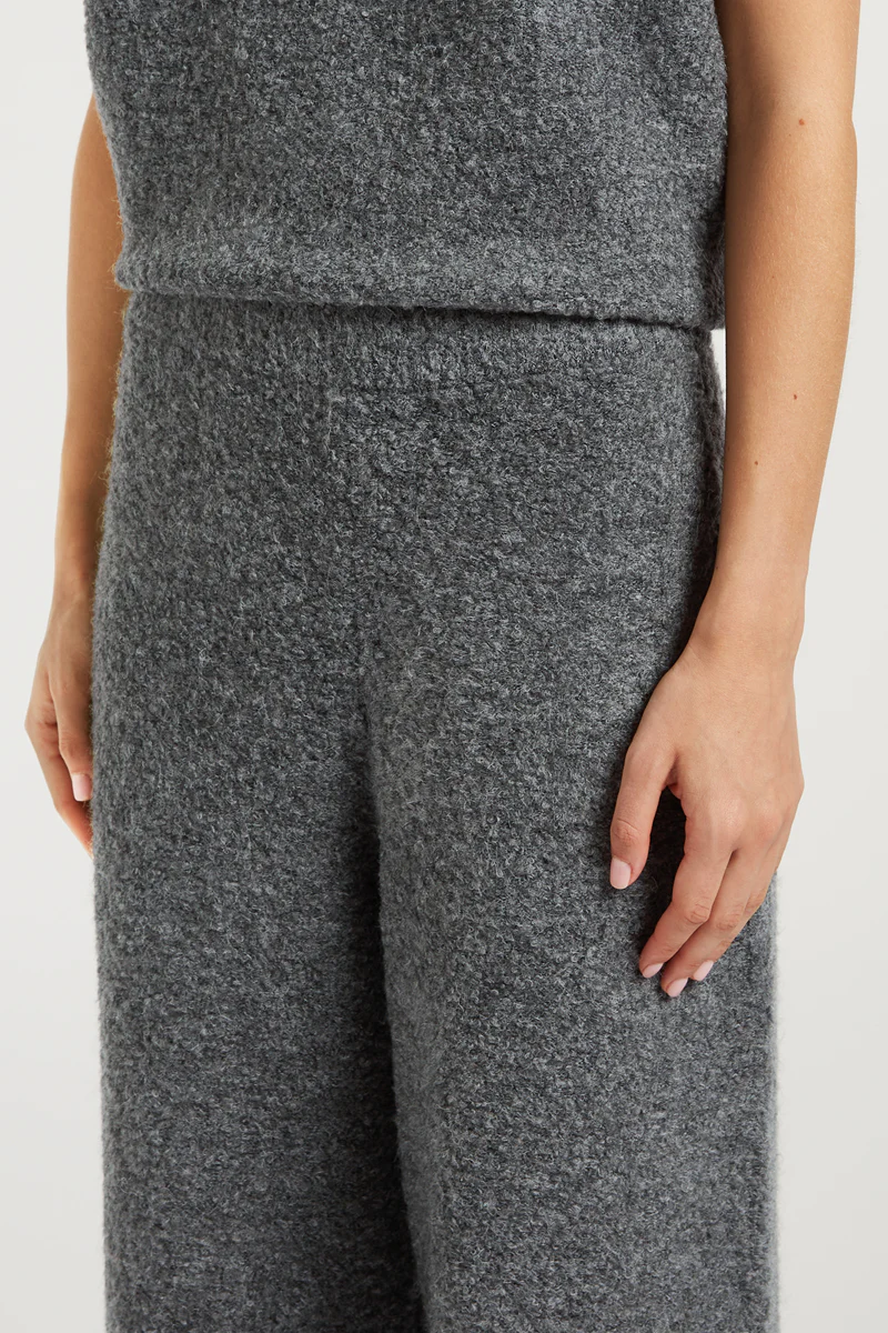 COCO Boucle Knit Joggers Grey - Image 3