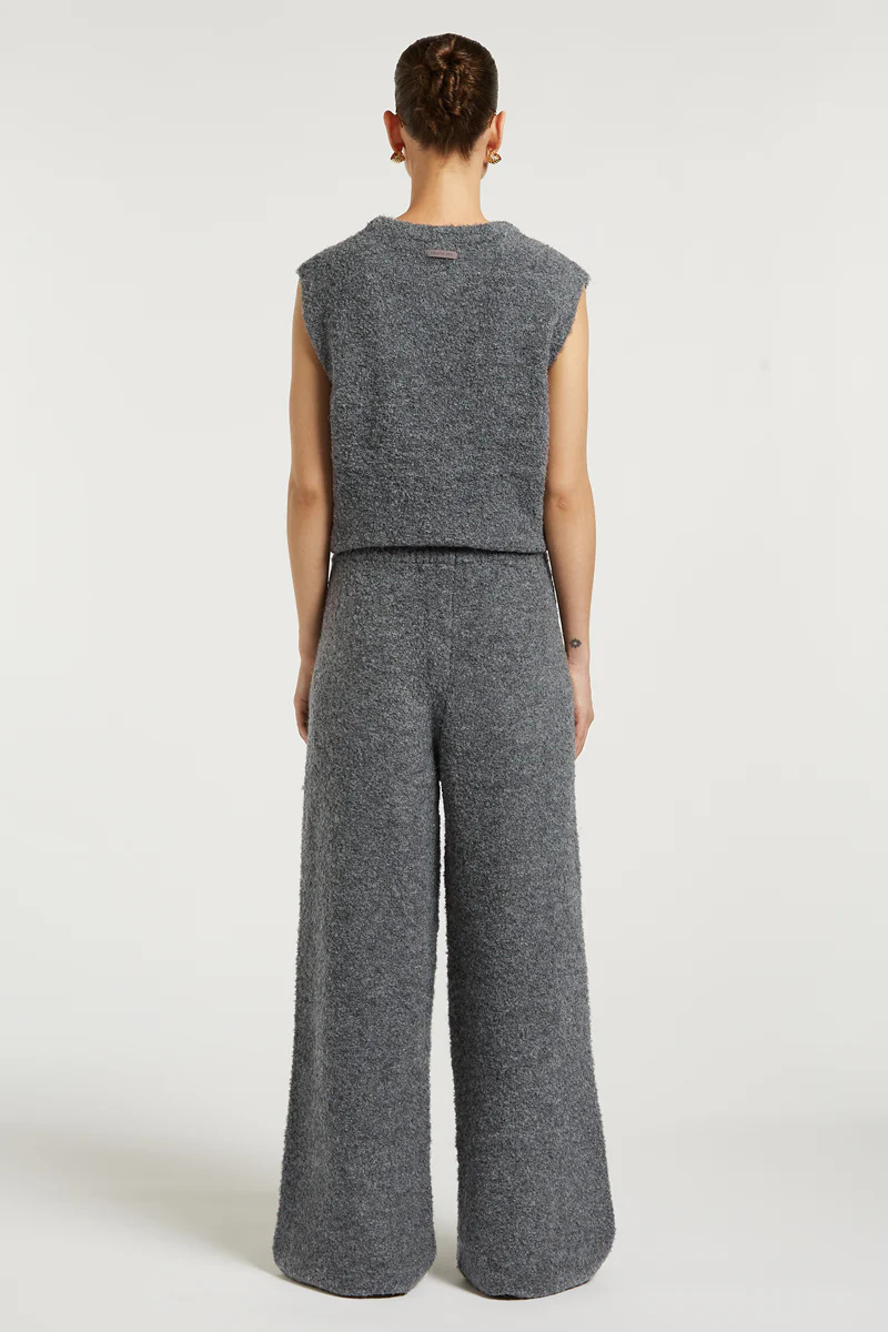 COCO Boucle Knit Joggers Grey - Image 4