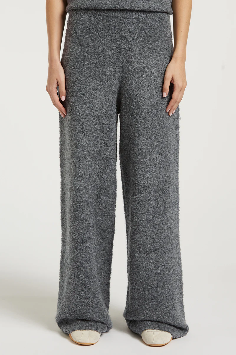 COCO Boucle Knit Joggers Grey - Image 5
