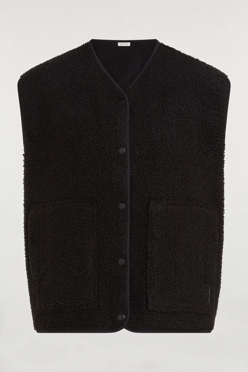 EMMY Borg Fleece Gilet Black - Image 5