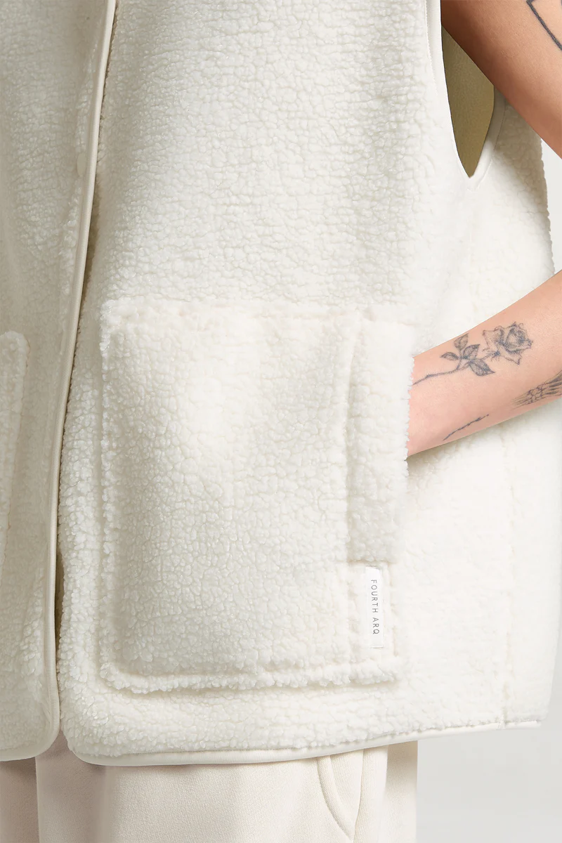 EMMY Borg Fleece Gilet Cream - Image 3