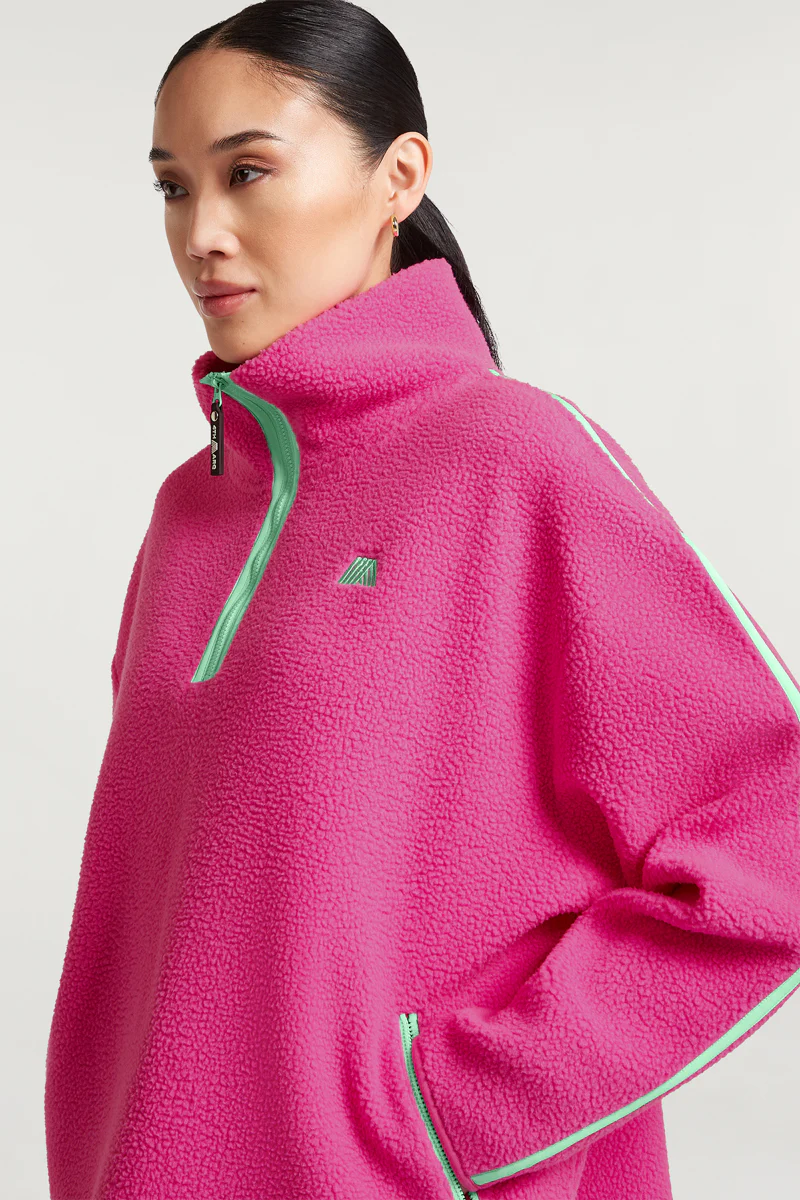 MADDOX Fleece Half-Zip Hotshot Pink - Image 3