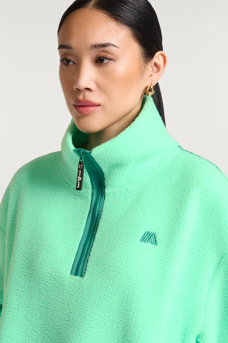 MADDOX Fleece Half-Zip Sourpop Green - Image 3