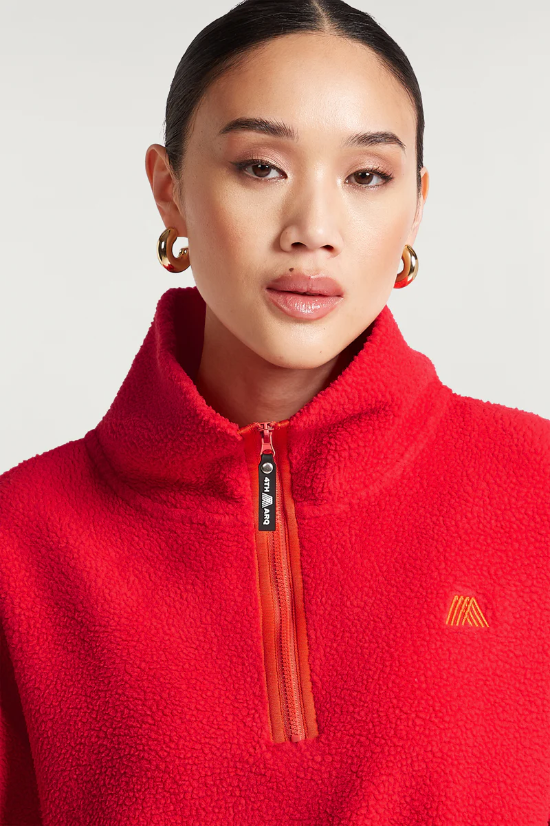 MADDOX Fleece Half-Zip Strawberry - Image 3