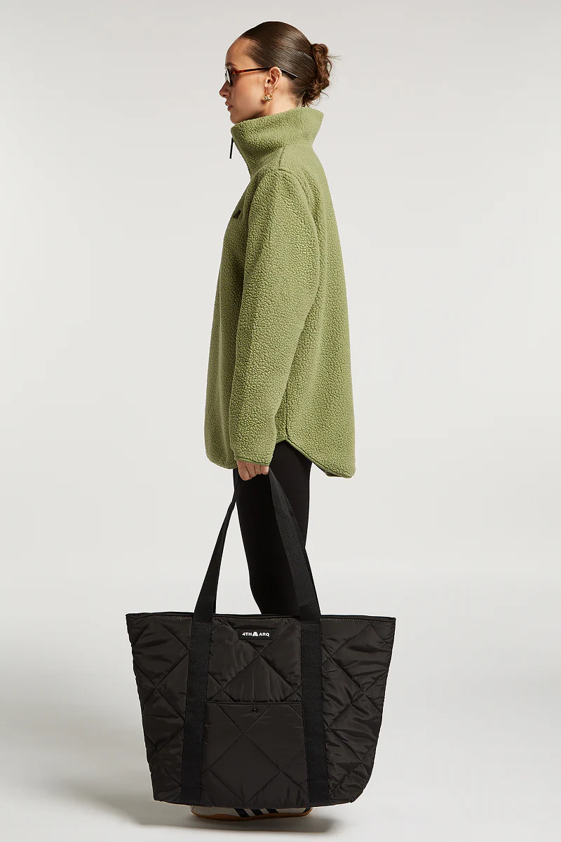 Nylon Puffer Tote Bag Black - Image 3