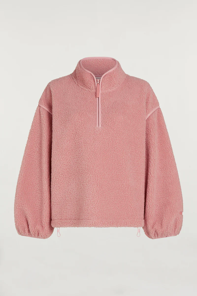 SLOANE Borg Half-Zip Ballerina Pink - Image 5