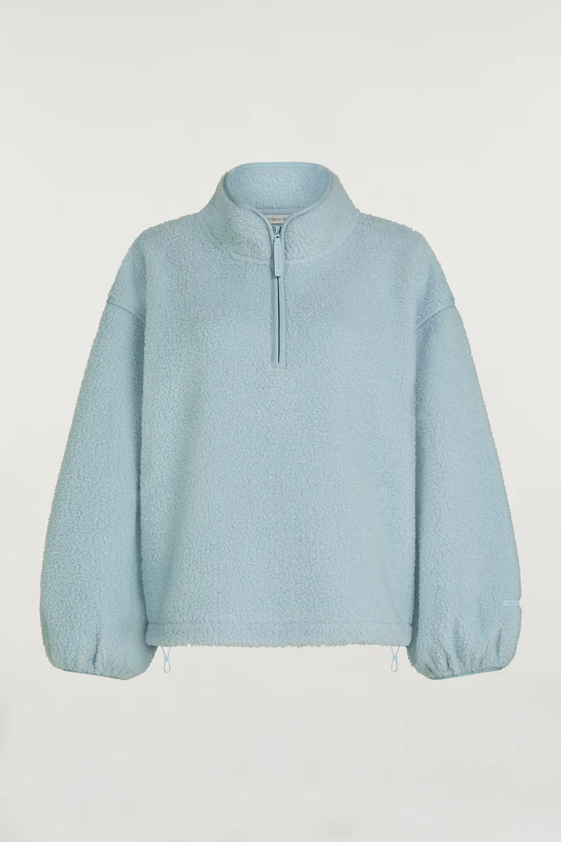 SLOANE Borg Half-Zip Breeze Blue - Image 4