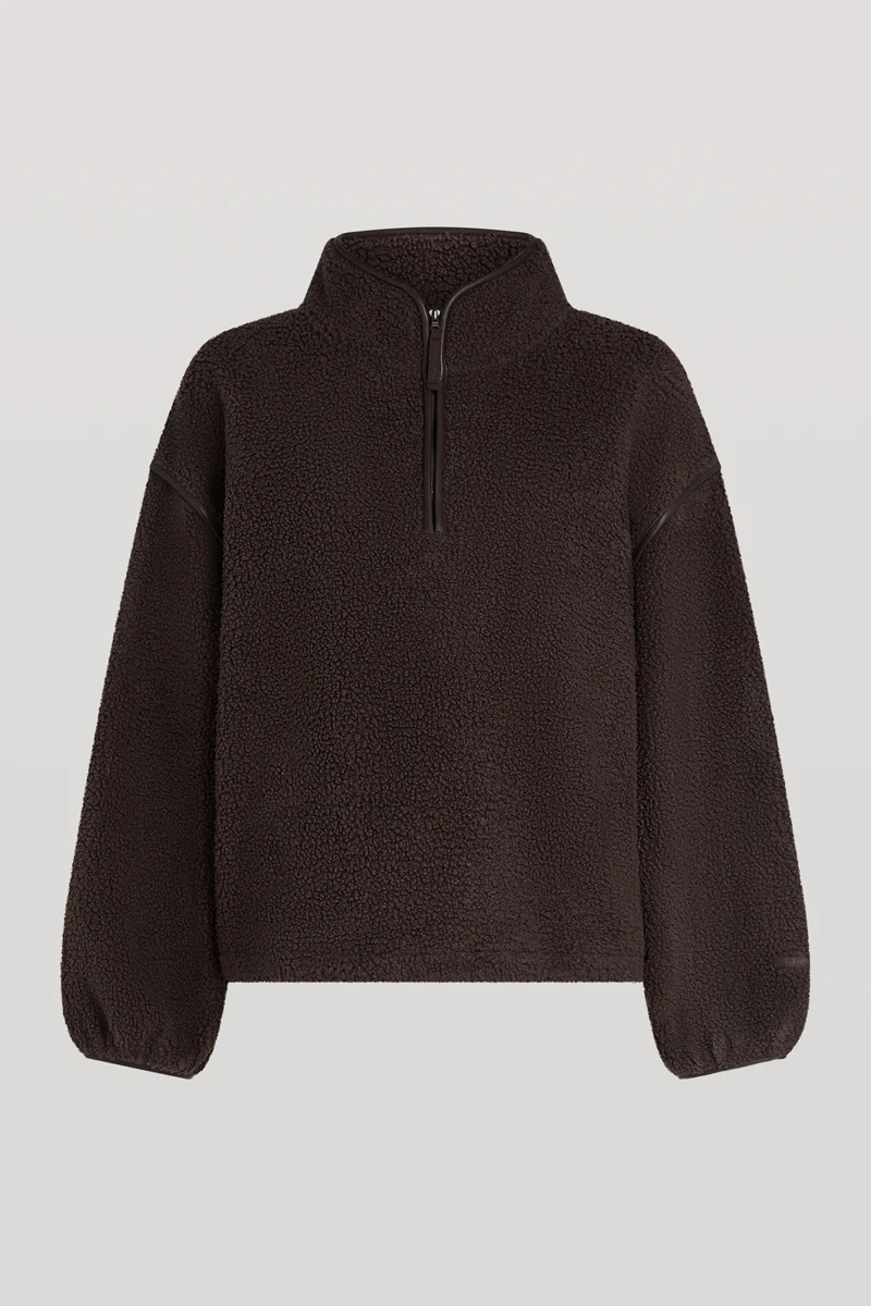 SLOANE Borg Half-Zip Espresso - Image 7